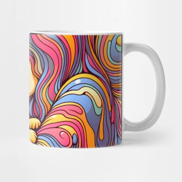 Psychedelic Girl and Cat by HolidayBug